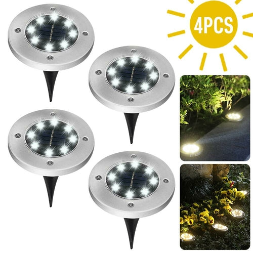 Solar Pathway Lights – Outdoor Garden Decking & Buried Ground Lights (4 or 8 Pack)