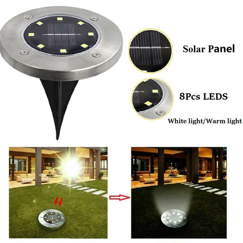 Solar Pathway Lights – Outdoor Garden Decking & Buried Ground Lights (4 or 8 Pack)