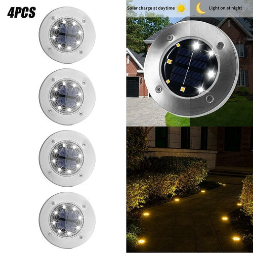 Solar Pathway Lights – Outdoor Garden Decking & Buried Ground Lights (4 or 8 Pack)