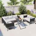 5-Piece Modern Patio Sectional - Premium Woven Rope Outdoor Furniture Set