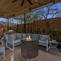 FlameHaven™ Wicker Propane Fire Pit - Premium Outdoor Heater with Glass Wind Guard