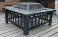 18" Square Metal Fire Pit – Outdoor Wood Burning Heater